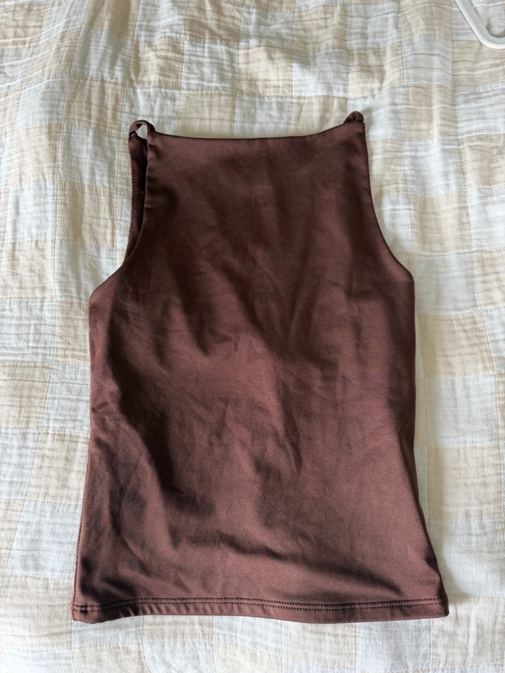 Brown High-Neck Tank Top - Women
